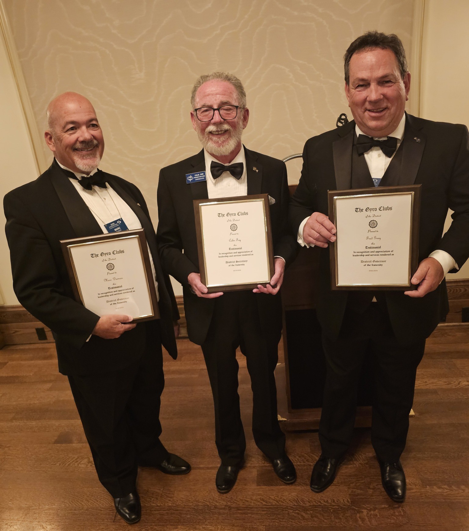 Gyro district leaders honored with testimonials of appreciation